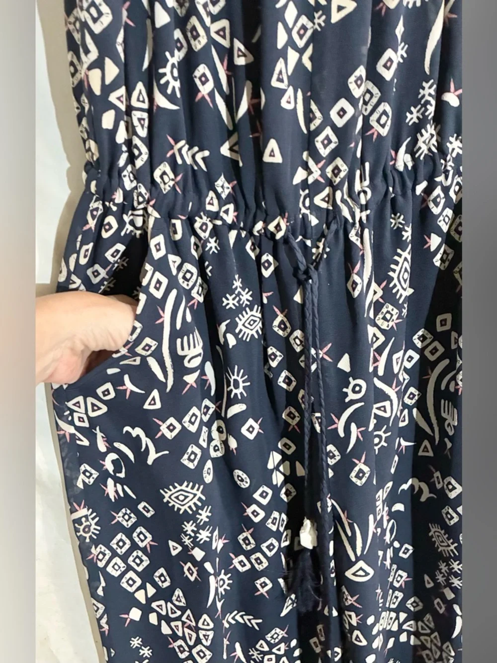 Tory Burch Ethnic Jumpsuit Sz XS Pockets Adjust Straps 1Pc whymsy Fairycore
